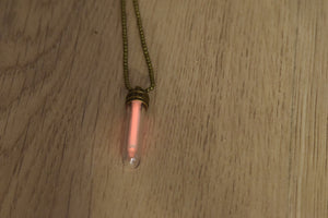 Steampunk Tritium Pendant Vial Glow Necklace